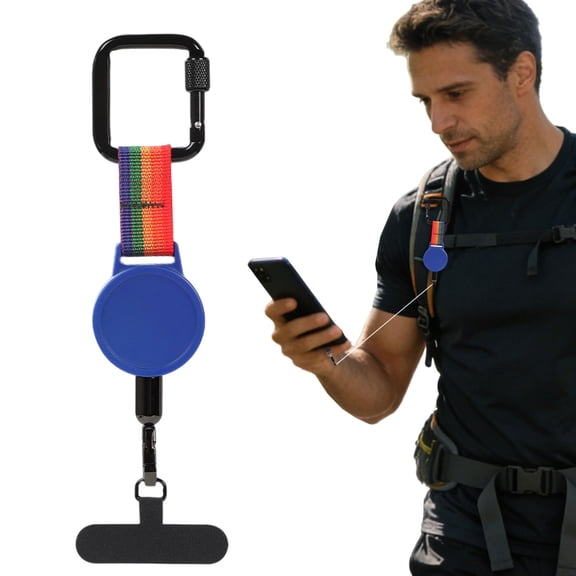 Anti-theft Phone Tether Phone Tether Retractable Phone Lanyard Anti Theft Cellphone Strap With Locking Carabiner 360° Rotation Tether Tab Outdoor Hiking Travel Secure Phone Holder Long Distance Use