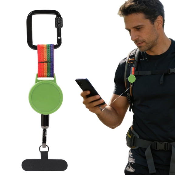 Anti-theft Phone Tether Phone Tether Retractable Phone Lanyard Anti Theft Cellphone Strap With Locking Carabiner 360° Rotation Tether Tab Outdoor Hiking Travel Secure Phone Holder Long Distance Use