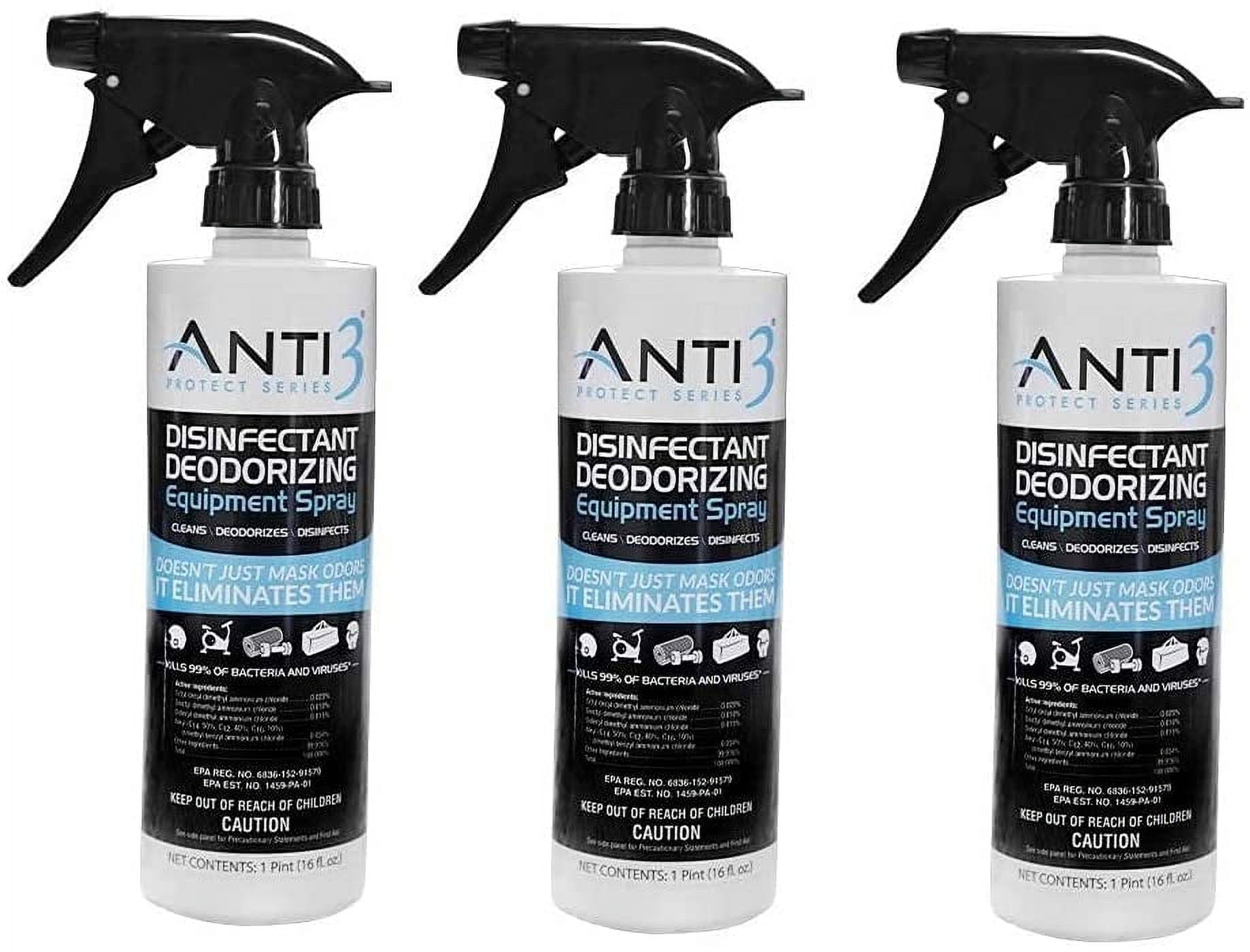 Anti3 Protect Disinfectant Spray, Odor Eliminator & Cleaner, Gym