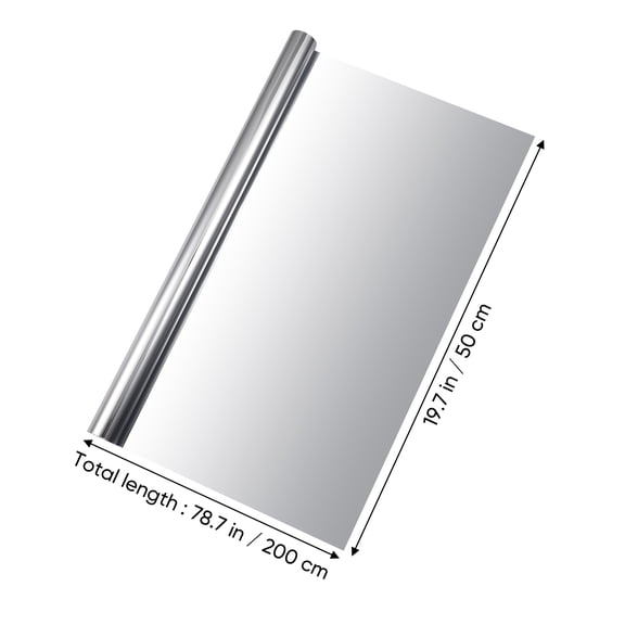 AntiGuyue 1 Way Mirror Window Film, Reflective Home Privacy Sticker, UV IR Blocked Solar Tint Foil Glass Sticker, 79x19.6 inch