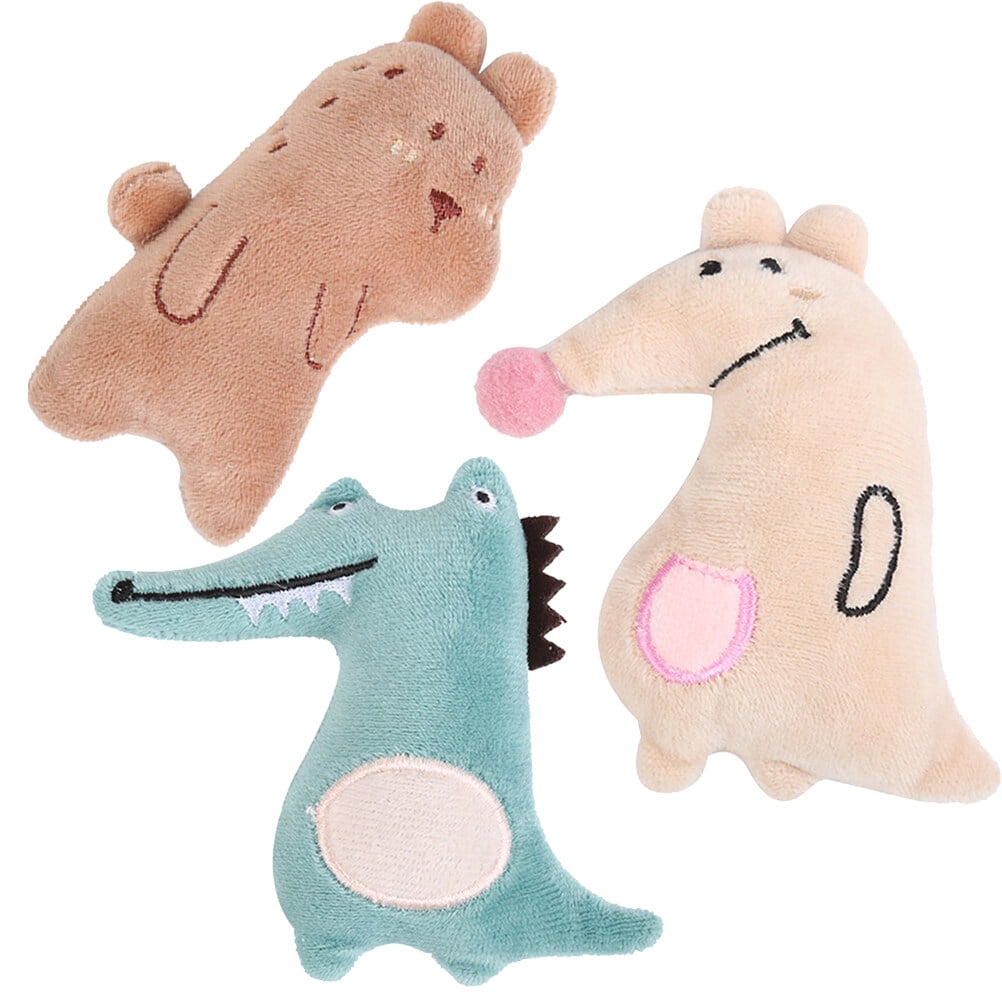 AntiGuyue 3pcs Plush Toy Set Cartoon Animals Shape Cat Plaything Pet
