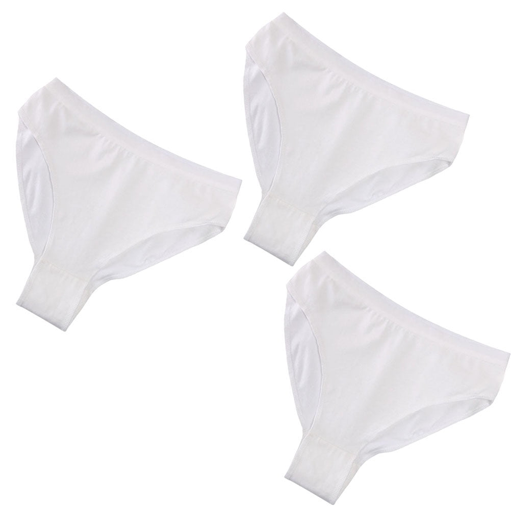 AntiGuyue 3pcs White High Crotch Briefs Ballet Dance Underpants Cotton