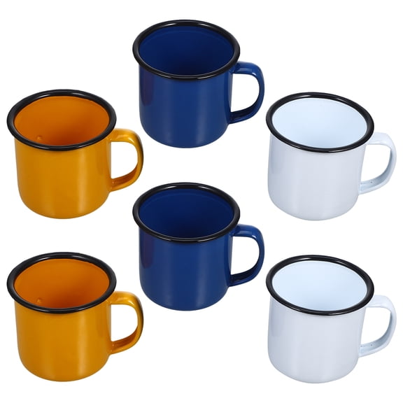 AntiGuyue Retro Drinking Cup Enamel Red 6 Pcs 2.36Inch