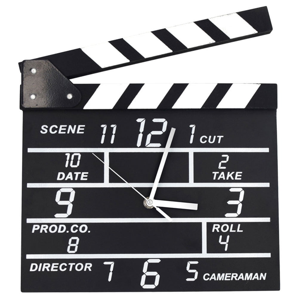 AntiGuyue Creative Wall Clock Movie Clapper Wall Clock Battery Operated ...