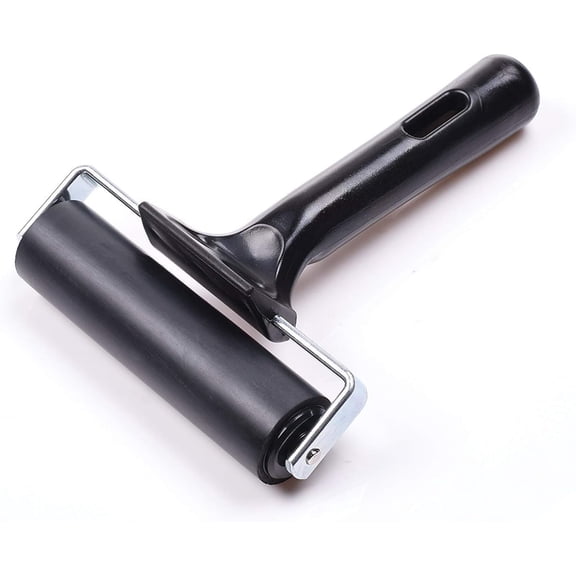 AntiSkid Craft Tool, Rubber Brayer Roller for Printmaking, Durable Plastic Handle, Stainless Steel Frame, Printmaking Ink Tool, Ergonomic Grip, 4-Inch