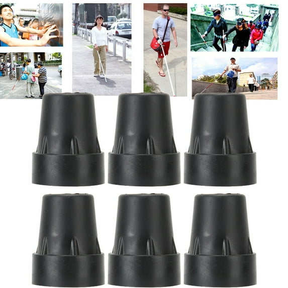 AntiSlip Walking Canes Tip,6pcs Walking Stick Bottom Pads AntiSlip Walking Canes End Cover Tip Accessory,Walking Stick Tip