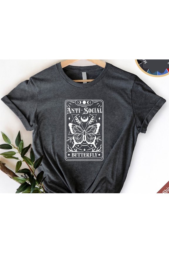 AntiSocial Butterfly Tarot Shirt Introvert Sarcastic Tee