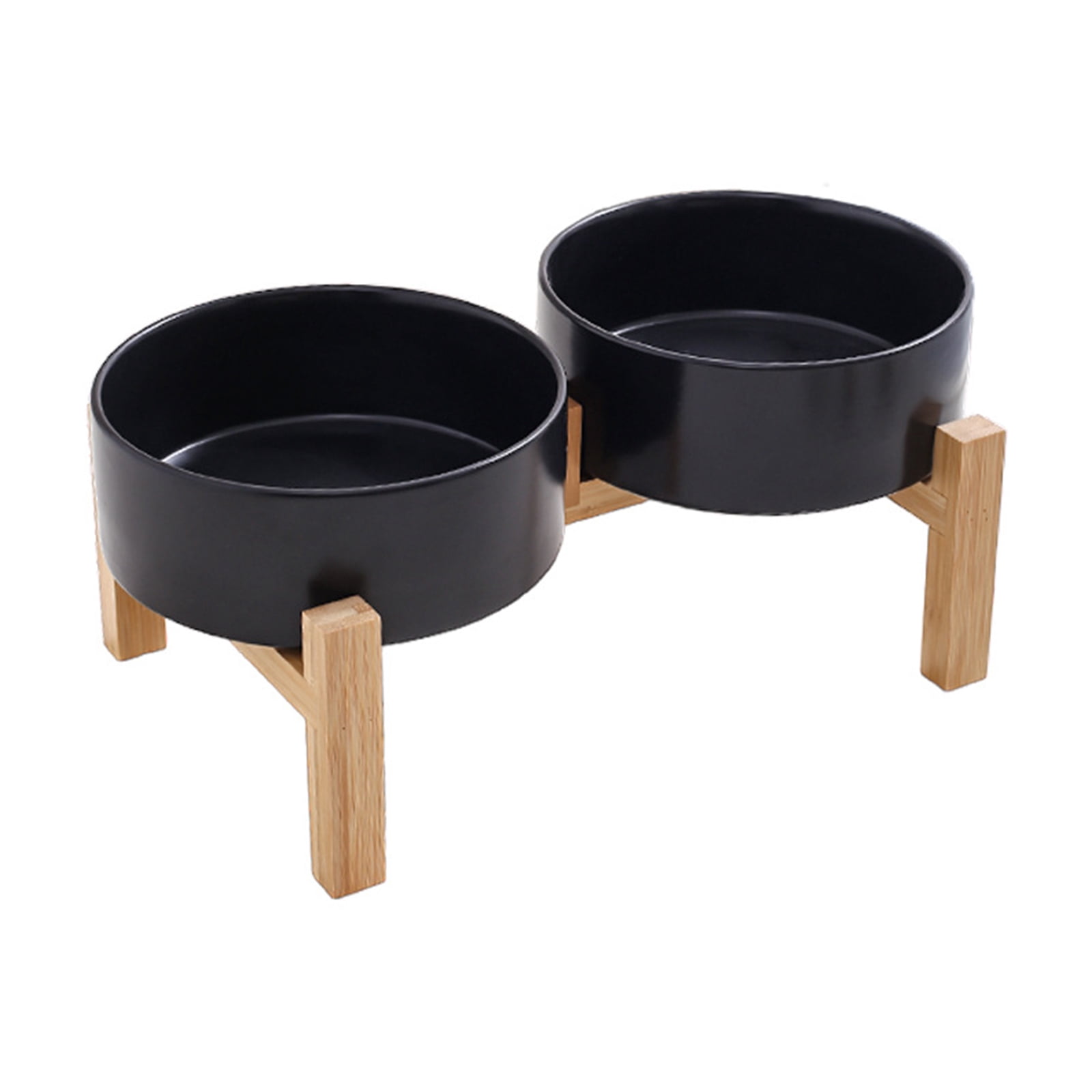 AntiTip Ceramic Dog Cats Bowls Raised Feeders Large Capacity Double Bowl Dish with NonSlip Stand Pet Feeding Supply
