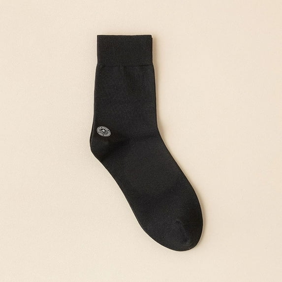 Antibacterial 100 Cotton Socks Men's Cotton Autumn/winter Cotton Socks Sweat Absorbent Breathable Black Men's Socks