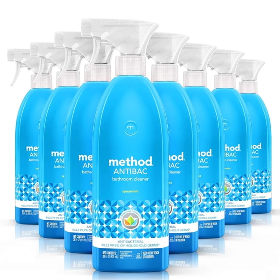 Antibacterial Bathroom Cleaner, Kills 99.9% of household germs, Spearmint, 28 Fl Oz, 4 pack