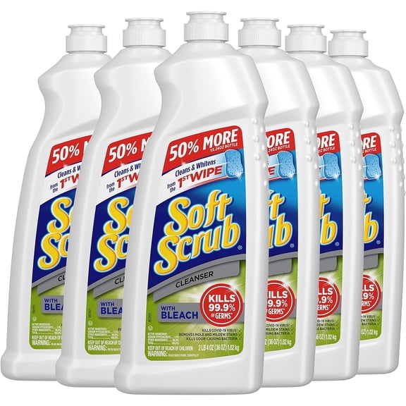 Antibacterial Cleaner with Bleach Surface Cleanser, 36 Ounce (Pack of 6)