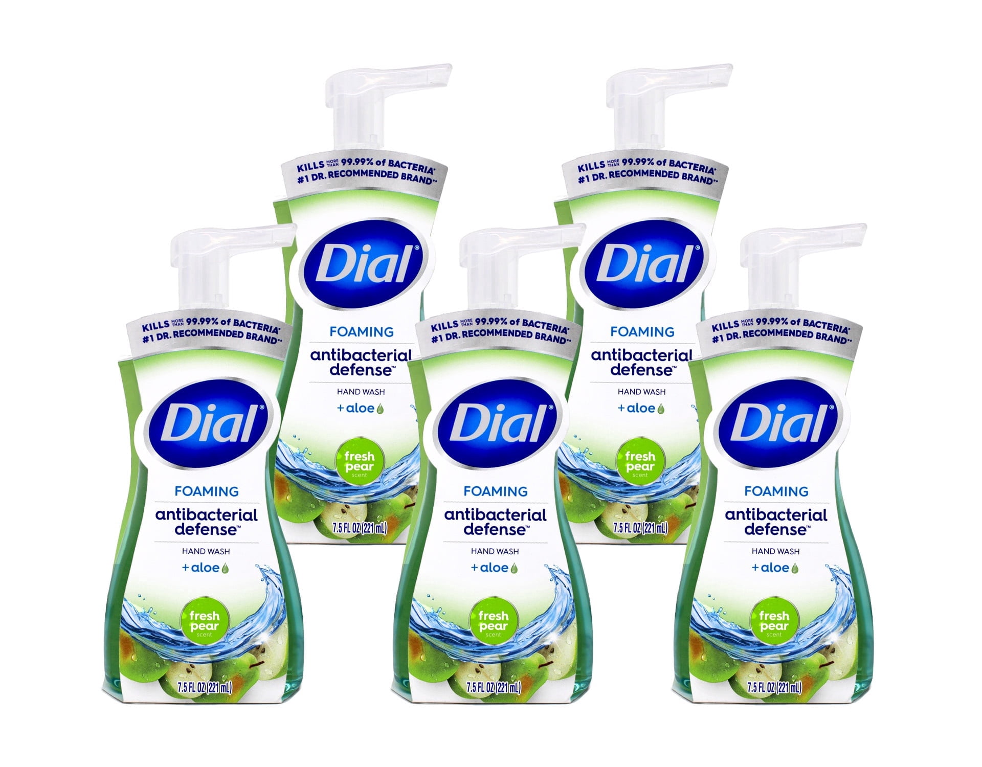 Antibacterial Foaming Hand Wash, Fresh Pear, 7.5 Oz Pump Bottle | Bundle of 5 Each