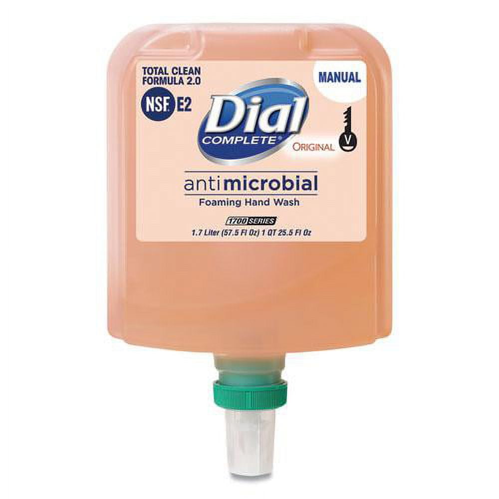 Antibacterial Foaming Hand Wash Refill for Dial 1700 Dispenser, Original, 1.7 L, 3/Carton