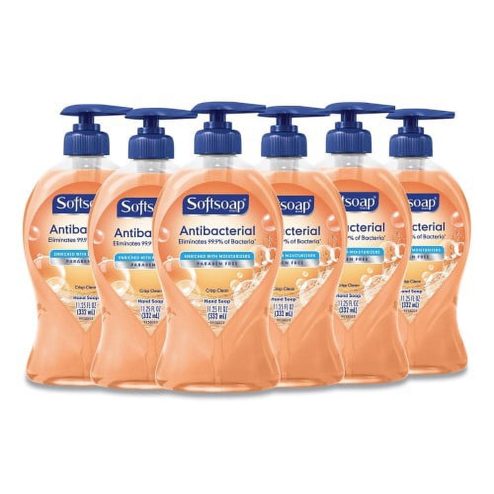 Clean Smooth Softsoap Antibacterial Hand Soap, Crisp Clean, 11.25 oz Pump Bottle, 6 ...