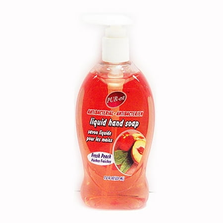 Purest Antibacterial Hand Soap Fresh Peach 221ml Pack of 3 Gentle Cleansing