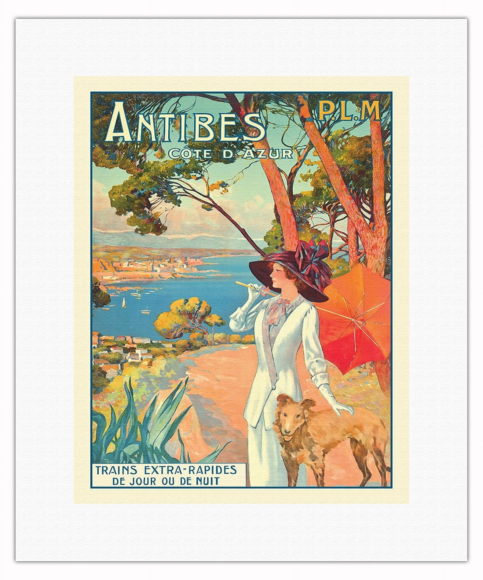 ANTIBES PLAGE Rf145 - POSTER HQ 50x70cm d'une AFFICHE VINTAGE
