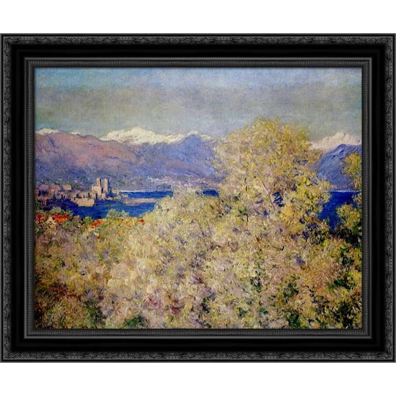 Antibes View of the Salis Gardens 24x20 Black Ornate Wood Framed Canvas Art by Monet, Claude
