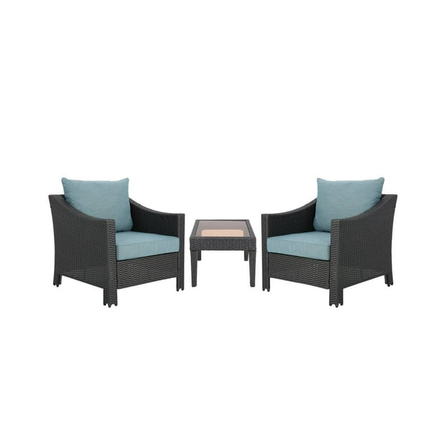 Antibes Wicker 3 Piece Lounge Chair Chat Set