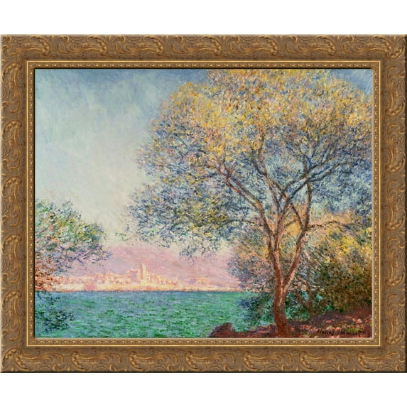 Antibes in the Morning 24x20 Gold Ornate Wood Framed Canvas Art by Monet, Claude