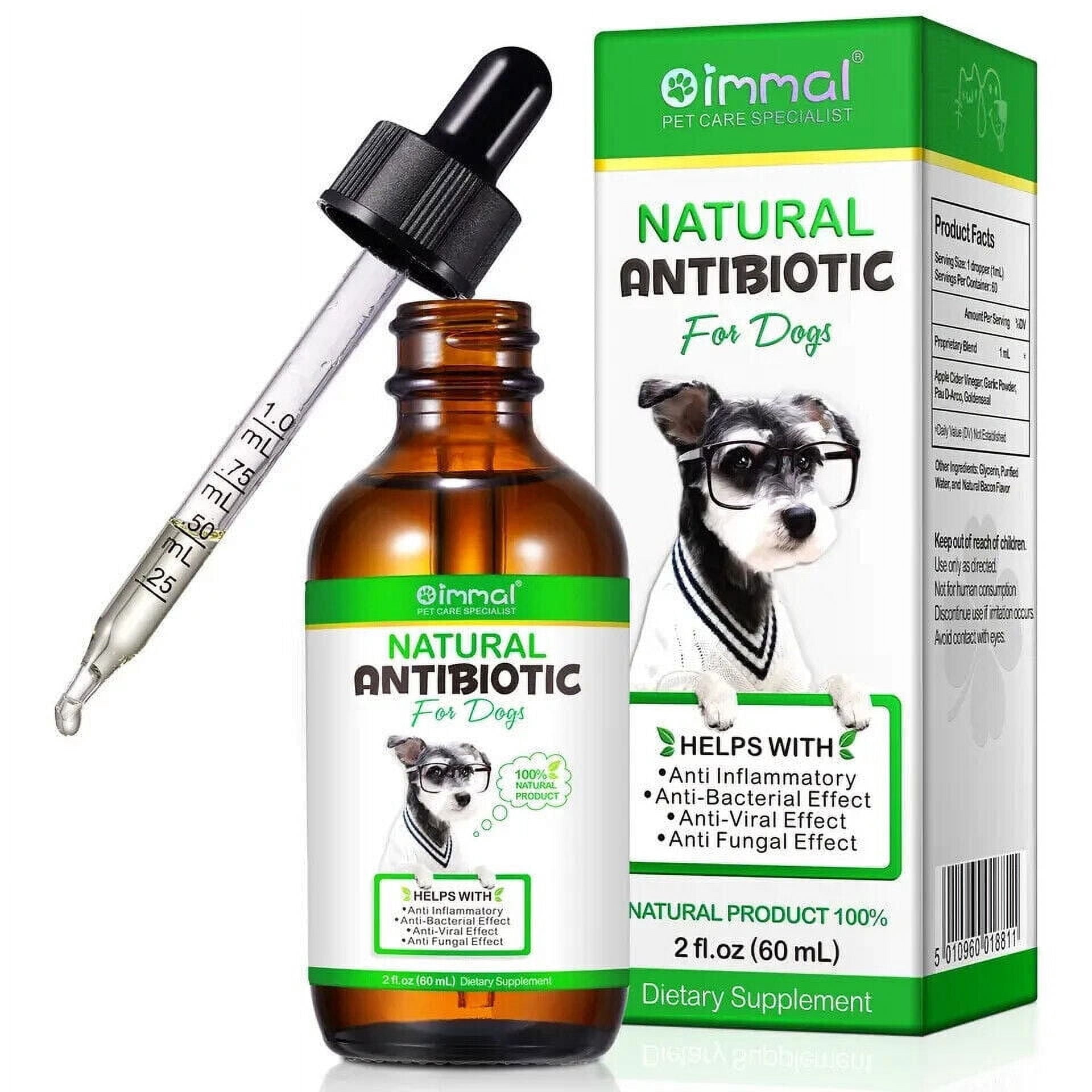 Antibiotics for Dogs, Natural Dog Antibiotics Supports Dog Allergy and Itch Relief, Dog Supplies Antibiotics, Dog Multivitamin for Pets, Bacon Flavor - 60m