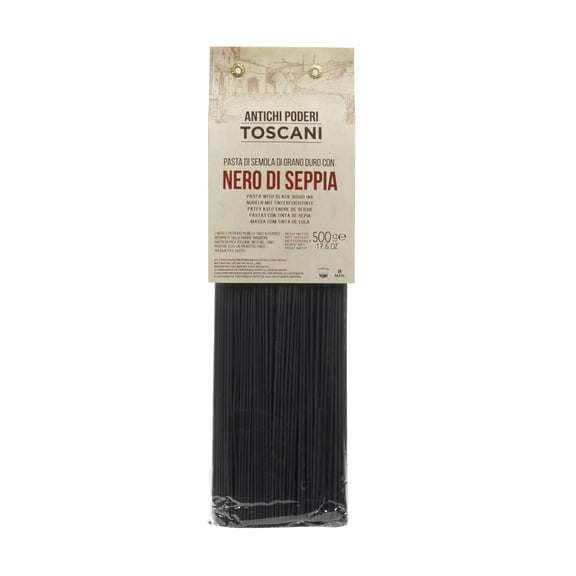 Antichi Poderi Toscani Black Squid Ink Spaghetti Pasta 17.6oz/500g - Pack of 2