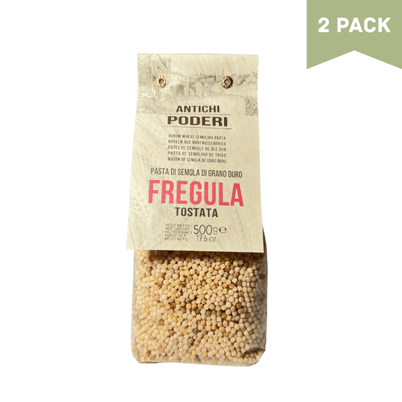 Antichi Poderi Toscani Toasted Fregula Pasta 17.6oz/500g - Pack of 2