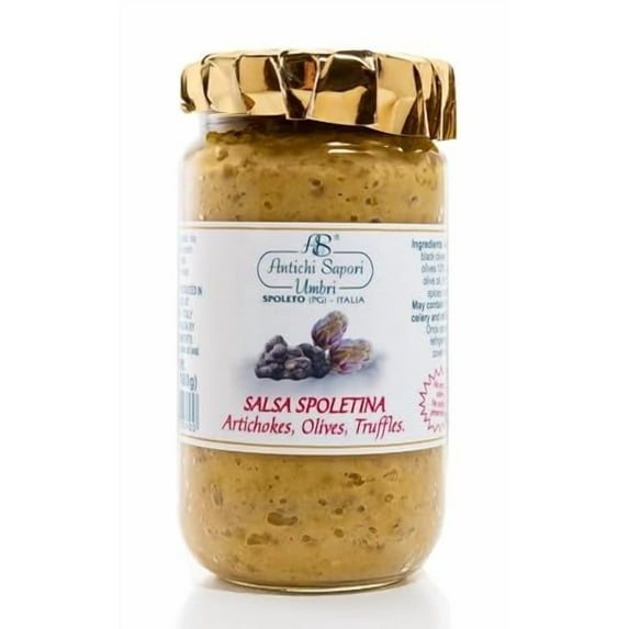 Antichi Sapori Umbri - Spoletina Sauce with Artichokes, Olives e Truffle – Authentic Italian Gourmet Sauce – 6.3oz (180g )– Gluten-Free, Preservative-Free , No-GMO