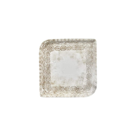 Antico 9" x 9" Square Brown Vitrified Plate (Set of 2)