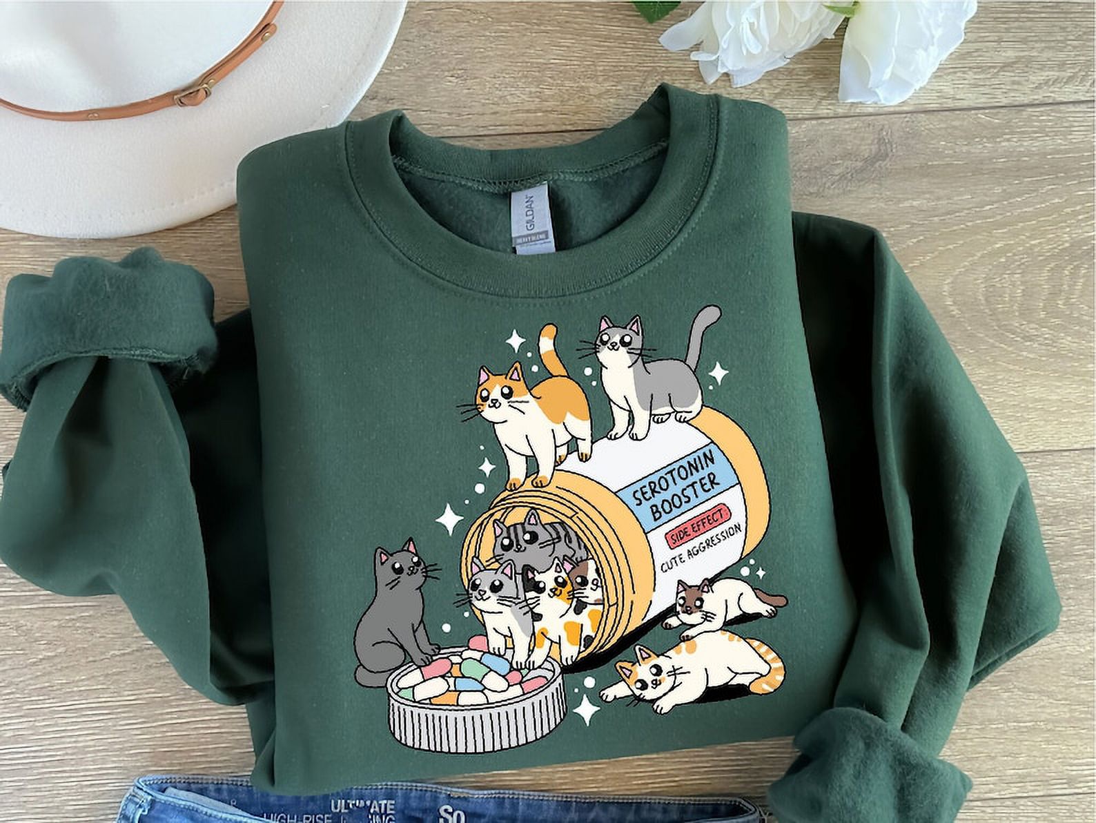 Antidepressant Cat Sweatshirt, Cat Mom Sweater, Funny Cat Shirt, Cat