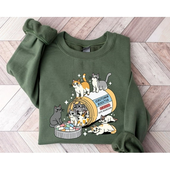Antidepressant Cat Sweatshirt, Cat Mom Sweater, Funny Cat Shirt, Cat Lover Gift, Therapist Shirt, Cat Owner Gift, Mental Health Matter Shirt