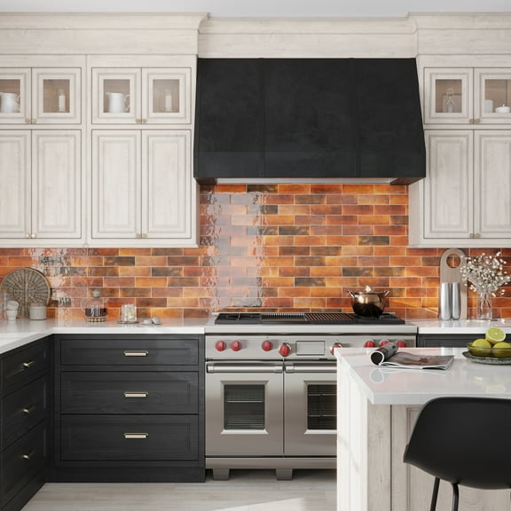 Antiek 2.58 in. x 7.9 in. Glossy Red Ceramic Subway Wall and Floor Tile (5.38 sq. ft./case) (38-pack)