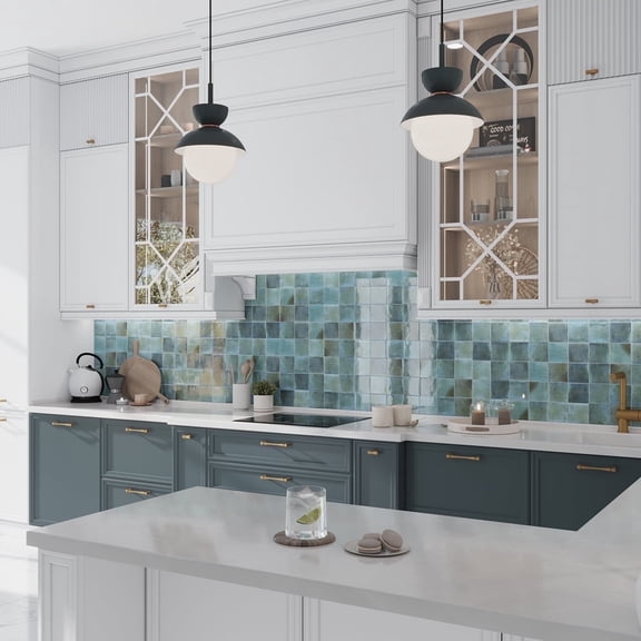 Antiek 3.94 in. x 3.94 in. Glossy Blue Ceramic Square Wall and Floor Tile (6.46 sq. ft./case) (60-pack)