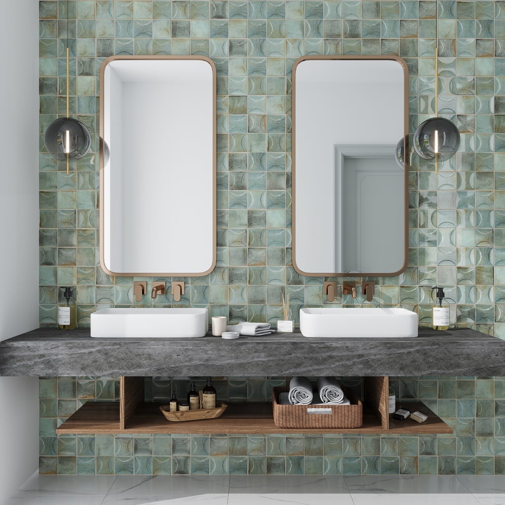 Antiek 3.94 in. x 3.94 in. Glossy Ceramic Square Deco Wall Tile (6.68 sq. ft./case) (60-pack)
