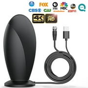 Antier 400+ Miles Range Indoor TV Antenna, Signal Booster, HDTV Antennas are 4K Full HD Compatible, with Best Powerful Signal Booster, Coaxial Cable for Smart & Older