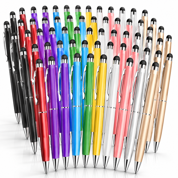 Antier Stylus Pens for Touch Screens,50 Pack Stylus with Built-In Ballpoint Pen for iPad iPhone Tablets Samsung Galaxy All Universal Touch Screen Devices