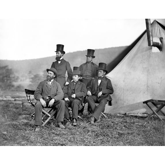 Antietam Officials 1862. Namerican Detective Allan Pinkerton And Other Officials From