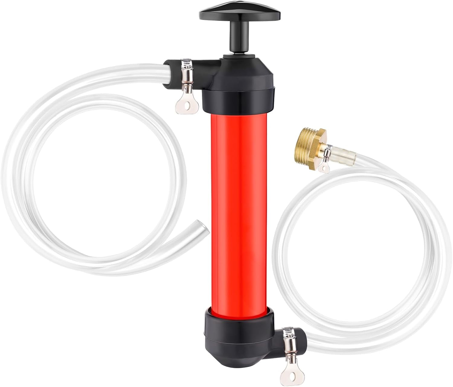 Antifreeze Hand Pump Kit - RV Water Hand Pump Kit with 3 Clamps, Water System Antifreeze Pump to Make Winterizing Easier for RV Camper Trailer, Water Fuel Transfer Pump for Gas Oil and Liquids