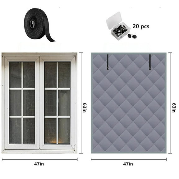 Antifreeze Insulation Window Blanket Winter Cold Insulation Curtain Set 30*56In Smile Home