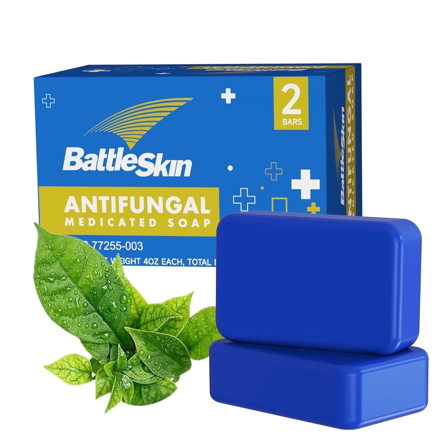 BattleSkin, Antifungal Medicated Soap Bar, 3.5 oz, 2PCS - Walmart.com