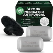 Antifungal Soap Pack of 2 | Medicated Jock Itch Treatment, Fights Ringworm & Athletes Foot | Antifungal Soap Includes Scrubber for Deeper Cleansing & Exfoliation | Tea Tree Oil 1% Tolnaftate