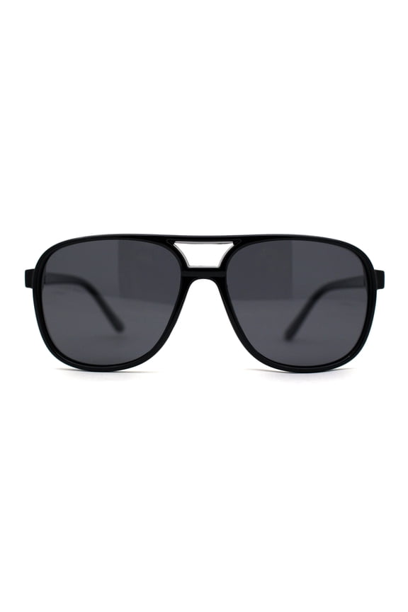 Antiglare Polarized Mens Classical Retro Racer Plastic Pilots Sunglasses All Black