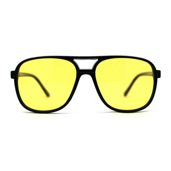 Antiglare Polarized Mens Classical Retro Racer Plastic Pilots Sunglasses Black Yellow