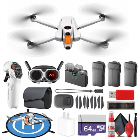 Antigravity A1 Explorer 8K 360° Camera Drone (DE001-02) 249g Foldable with Obstacle Avoidance, 10km Range, Auto Return + 3 Batteries, 64GB Card, Backpack & Accessories (28pc Bundle)