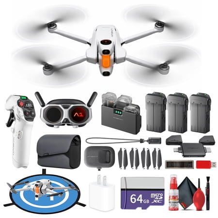 Antigravity A1 Infinity Bundle 8K 360 Drone | Vision Goggles + Grip Motion Controller, 3 High-Capacity Batteries, Obstacle Avoidance (DE001-03) + 64GB Card + Landing Pad + More (29pc Bundle)