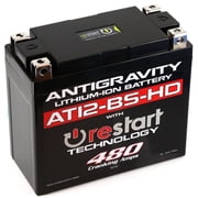 Antigravity AT12-BS-HD RE-START Lithium Motorcycle Battery   Built-In Jump Starting, 480 CA, Heavy Duty LiFePO4 Powersports Battery