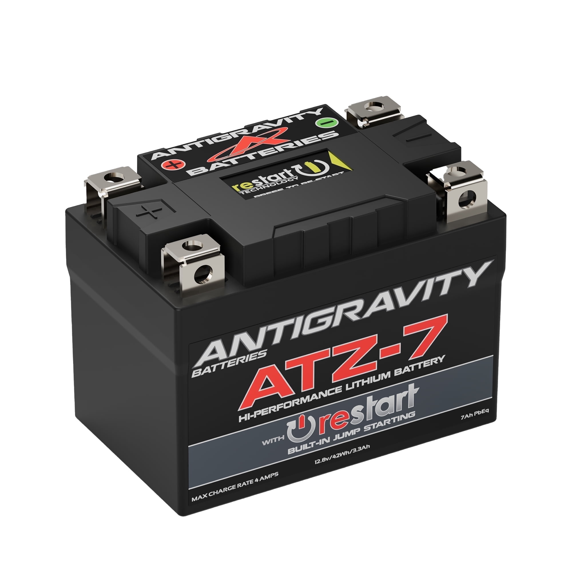 Antigravity ATZ-7 RE-START Lithium Motorcycle Battery, 12V LiFePO4, 150 CA, YTZ7S Replacement