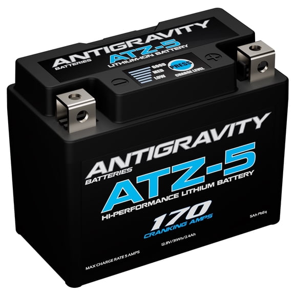 Antigravity ATZ-5 Lithium Motorcycle Battery – 170 CA Lightweight LiFePO4 Powersports Starter Battery with BMS