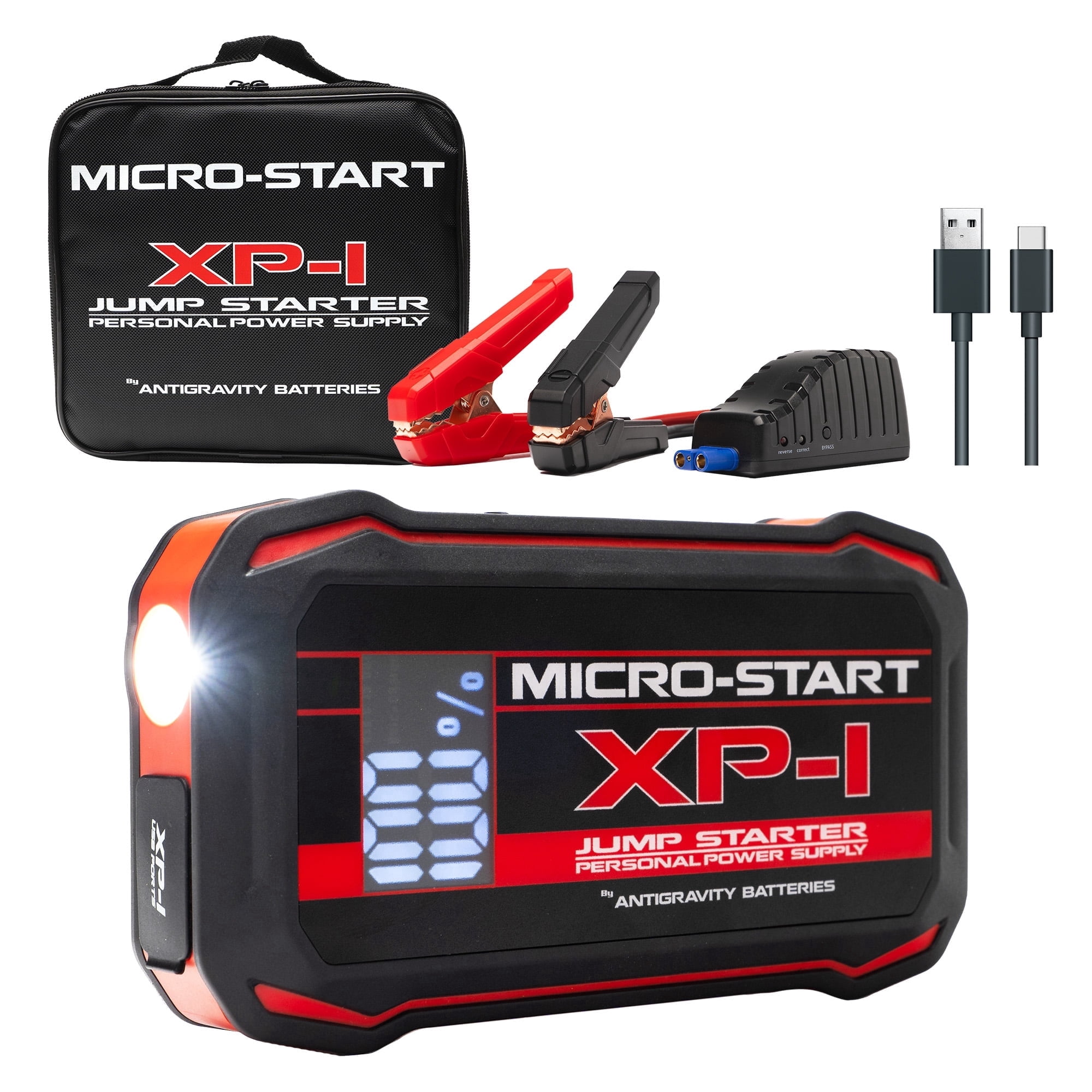 Antigravity XP-1 Jump Starter 2000 Peak Amps, 12V Lithium Car Battery Booster & Portable Power Bank, 12,000mAh with USB-C PD 30W