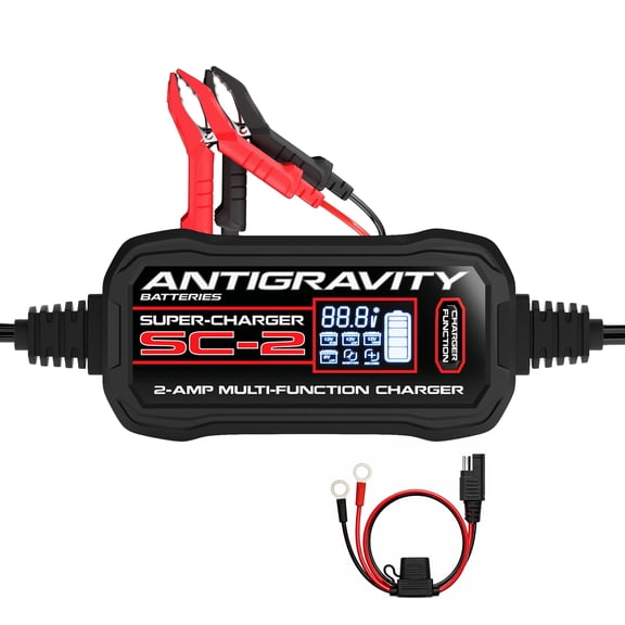 Antigravity SC-2 Battery Charger and Maintainer, 2-Amp 6V/12V Lithium and 12V Lead-Acid Smart Charger