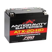 Antigravity ATX20-HD Lithium Motorcycle Battery, 780 Cranking Amps, 30Ah PbEq LiFePO4 Powersports Battery with Advanced BMS & Voltage Indicator
